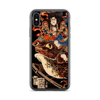 'Tenjiku Tokubei Riding His Fire Toad' by Kuniyoshi, ca. 1828 - iPhone Case