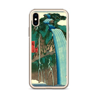 'Shimotsuke: Urami Waterfall on Mount Nikko' by Hiroshige, 1853 - iPhone Case