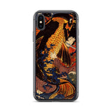 'Saito Oniwakamaru Wrestling A Giant Carp' by Kuniyoshi, ca. 1838 - iPhone Case