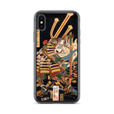 'Musashibo Benkei Fighting Nenoi Oyata' by Yoshitoshi, 1865 - iPhone Case