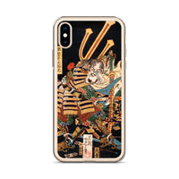 'Musashibo Benkei Fighting Nenoi Oyata' by Yoshitoshi, 1865 - iPhone Case