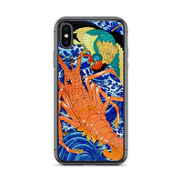 'Phoenix and Lobster' by Kuniyoshi, 1837 - iPhone Case