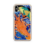 'Phoenix and Lobster' by Kuniyoshi, 1837 - iPhone Case