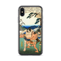 'Sumo At A Hunting Party' by Hiroshige, ca. 1845 - iPhone Case