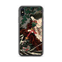 'Princess Kamigashi Attacking An Earth Spider' by Kuniyoshi, 1855 - iPhone Case