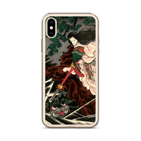 'Princess Kamigashi Attacking An Earth Spider' by Kuniyoshi, 1855 - iPhone Case