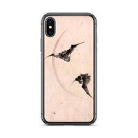 'Bats Against A Crescent Moon' by Hokusai, ca. 1830s - iPhone Case