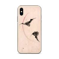 'Bats Against A Crescent Moon' by Hokusai, ca. 1830s - iPhone Case