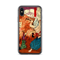 'Oda Nobunaga in Flames at Honno-ji Temple' by Yoshitoshi, 1876 - iPhone Case