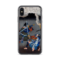 'Juro Sukenari Is Killed By Nitta Shiro Tadatsune' by Hiroshige, ca. 1845 - iPhone Case