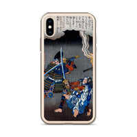 'Juro Sukenari Is Killed By Nitta Shiro Tadatsune' by Hiroshige, ca. 1845 - iPhone Case