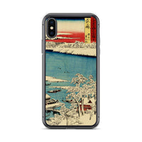 'Musashi: The Sumida River, Morning After Snow' by Hiroshige, 1853 - iPhone Case