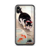 'Cat And Goldfish' by Ohara Koson, 1931 iPhone Case