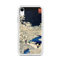 'Drum Bridge and Sunset Hill in Meguro' by Hiroshige, 1856 - iPhone Case