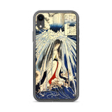 'Hatsuhana Meditating Under The Waterfall', by Kuniyoshi ca. 1842 - iPhone Case