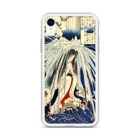 'Hatsuhana Meditating Under The Waterfall', by Kuniyoshi ca. 1842 - iPhone Case