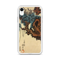 'Hawk And Nestlings In A Pine Tree' (Bottom Half) by Kuniyoshi, ca. 1840s - iPhone Cases