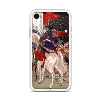 'Sakanoue Tamuramaro in a Rain of Arrows' by Yoshitoshi, 1876 - iPhone Case