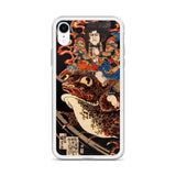 'Tenjiku Tokubei Riding His Fire Toad' by Kuniyoshi, ca. 1828 - iPhone Case