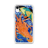 'Phoenix and Lobster' by Kuniyoshi, 1837 - iPhone Case