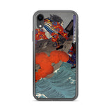 'Taira no Noritsune Duels Minamoto no Yoshitsune' by Yoshitoshi, 1886 - iPhone Case