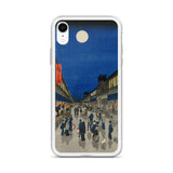 'Night View of Saruwaka Town' by Hiroshige, 1856 - iPhone Case