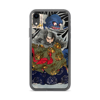 'The Black Cloud Prince Attacked By A Giant Spider' by Yoshitoshi, 1867 - iPhone Case