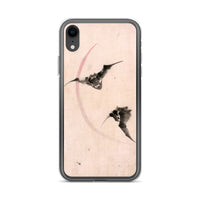 'Bats Against A Crescent Moon' by Hokusai, ca. 1830s - iPhone Case