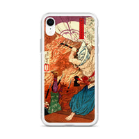 'Oda Nobunaga in Flames at Honno-ji Temple' by Yoshitoshi, 1876 - iPhone Case