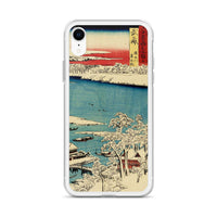 'Musashi: The Sumida River, Morning After Snow' by Hiroshige, 1853 - iPhone Case