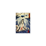 'Hatsuhana Meditating Under The Waterfall', by Kuniyoshi ca. 1842 - Sticker