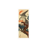 'Hawk And Nestlings In A Pine Tree' (Combined Diptych) by Kuniyoshi, ca. 1840s - Sticker