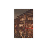 'Kagurazaka Street After A Night Rain' by Yoshida Hiroshi, 1929 - Sticker