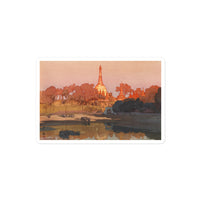 'The Golden Pagoda in Rangoon' by Yoshida Hiroshi, 1931 - Sticker