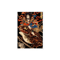 'Tenjiku Tokubei Riding His Fire Toad' by Kuniyoshi, ca. 1828 - Sticker