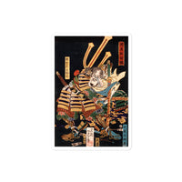 'Musashibo Benkei Fighting Nenoi Oyata' by Yoshitoshi, 1865 - Sticker