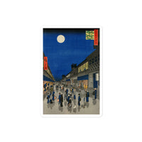 'Night View of Saruwaka Town' by Hiroshige, 1856 - Sticker