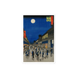 'Night View of Saruwaka Town' by Hiroshige, 1856 - Sticker