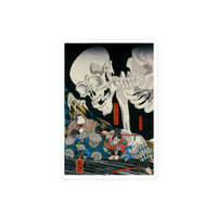 'Takiyasha the Witch and the Skeleton Spectre' (Middle Panel) by Kuniyoshi, ca. 1844 - Sticker