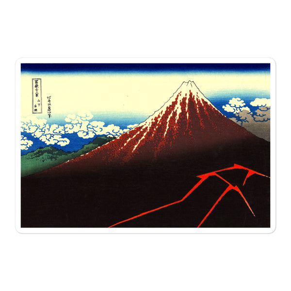 'Storm Beneath the Summit' by Hokusai, ca. 1830 - Sticker