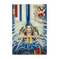 'Mongaku Shonin Under The Nachi Waterfall' by Kuniyoshi, 1860 - Sticker