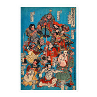 'One Hundred And Eight Heroes of the Shuihuzhuan' (Print 4) by Kuniyoshi, ca. 1830 - Sticker