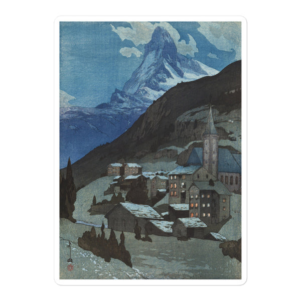 'The Matterhorn At Night' by Yoshida Hiroshi, 1925 - Sticker