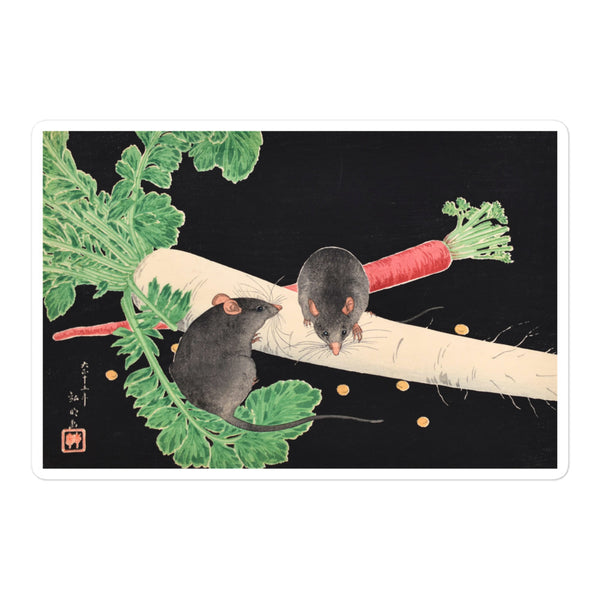 'Two Rats With A Daikon Radish And A Carrot' by Shotei, 1926