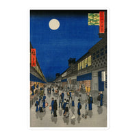 'Night View of Saruwaka Town' by Hiroshige, 1856 - Sticker