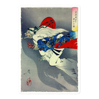 'The Demon Ibaraki Escapes With Its Severed Arm' by Yoshitoshi, 1889 - Sticker