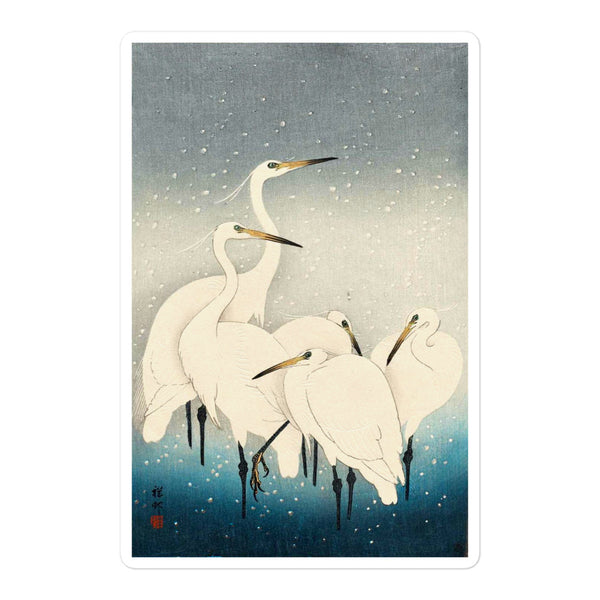 'Egrets On A Snowy Night' by Ohara Koson, 1927