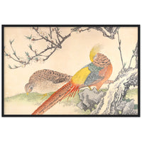 'Golden Pheasant And Peach Blossoms' by Imao Keinen, 1891