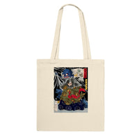 'The Black Cloud Prince Attacked By A Giant Spider' by Yoshitoshi, 1867 - Tote Bag