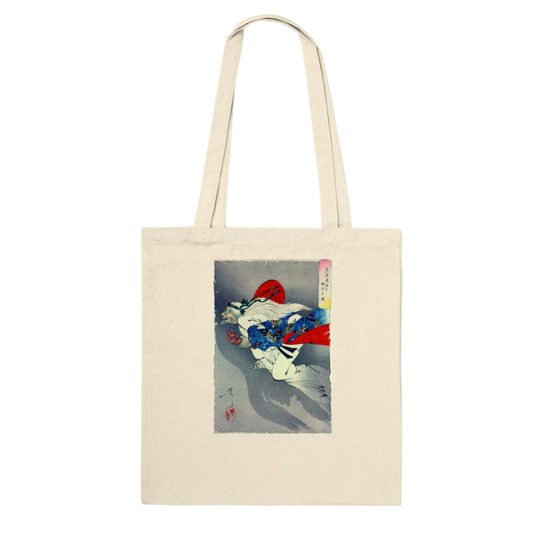 'The Demon Ibaraki Escapes With Its Severed Arm' by Yoshitoshi, 1889 - Tote Bag